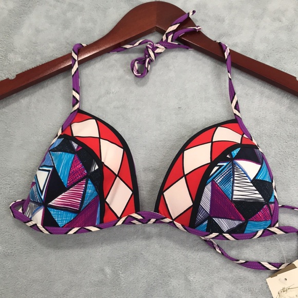 Gottex Virginia Geometric String Bikini Top and Matching Bottom Size 8 New - Picture 7 of 9